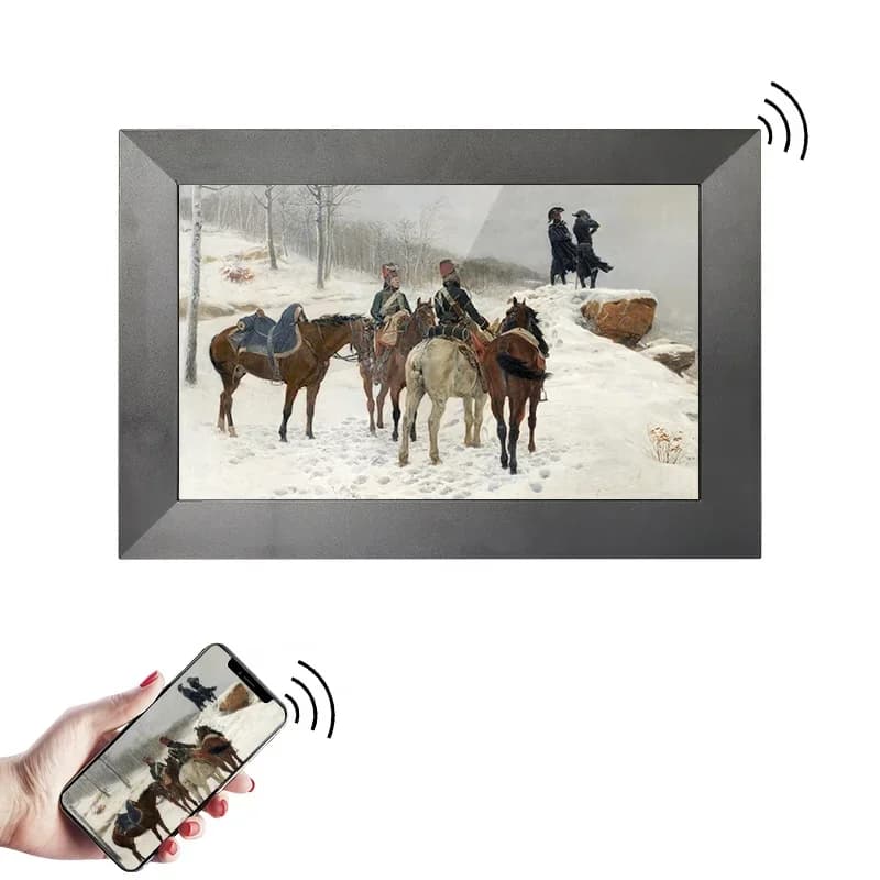 Usingwin Touch Screen Digital Photo Frame Wifi Cloud Digital Picture Frames 10.1 Inch 1280*800 16GB Support APP USB Wood CN;SIC