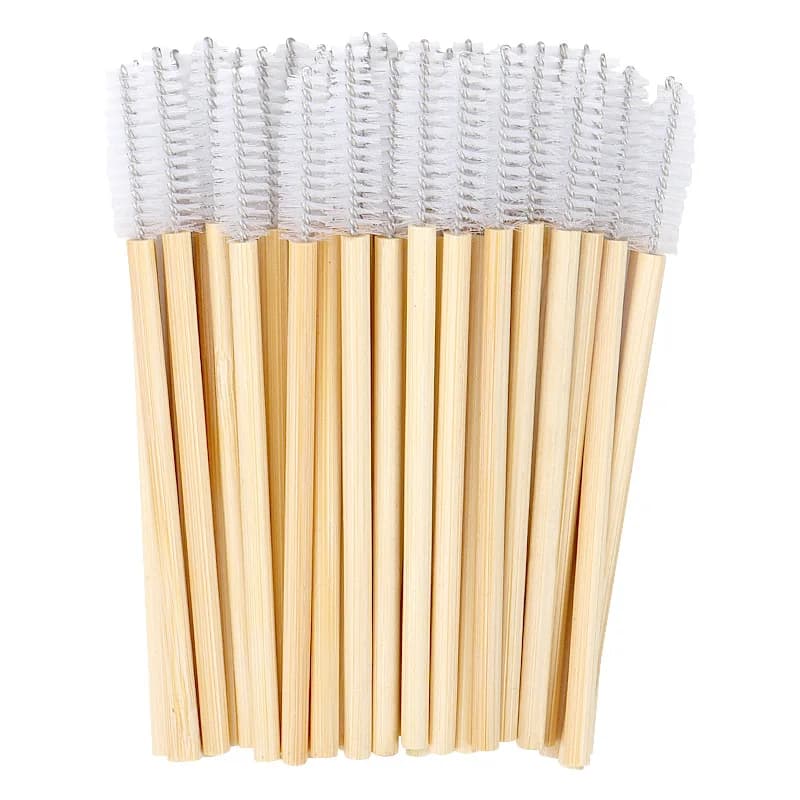 50Pcs Eyelash Extension Mascara Wands Applicators Eye Lash Curling Comb Bamboo Handle Eyelash Brush Makeup Brush Makeup Tool