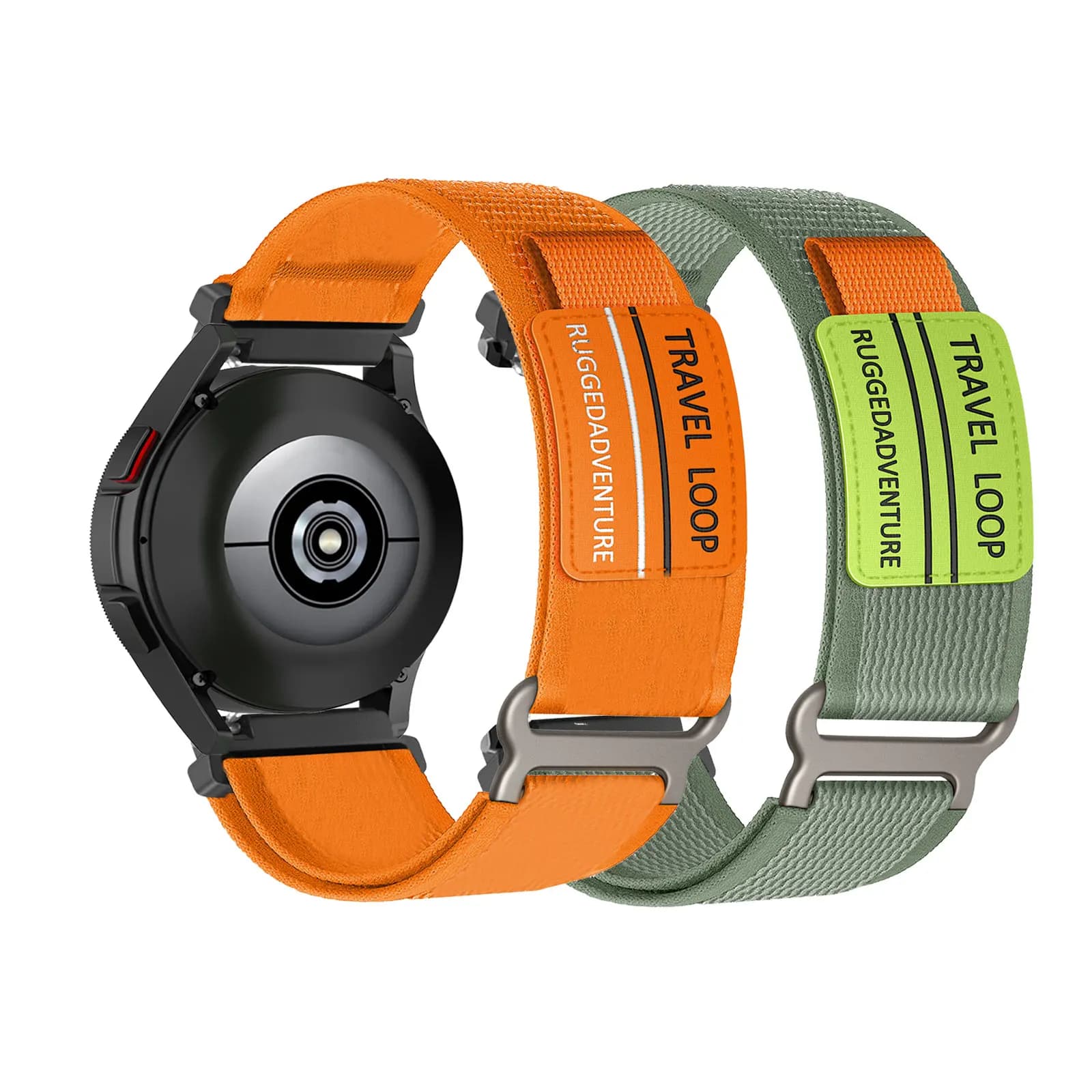 2 cinturini in nylon con velcro per Samsung Galaxy Watch Active/Active 2/7/6/5/4 (40mm/44mm)