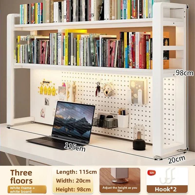 Hole board shelf wrought iron multi-functional desktop layered storage display shelf desk desktop multi-layer bookshelf