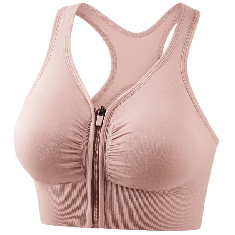 Bra push up with front zipper quarry Sports bras wireless for woman Underwear Shock racing lingerie