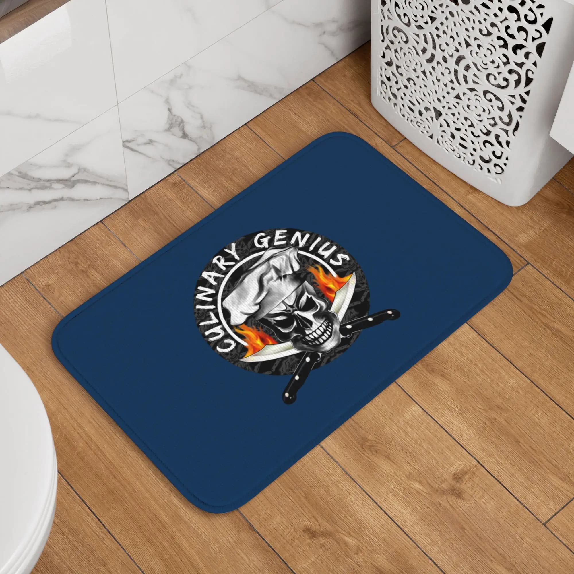 Personalized Mat with Chef Skull, Anti-slip, for Kitchen, Bathroom, Toilet, 40*60cm
