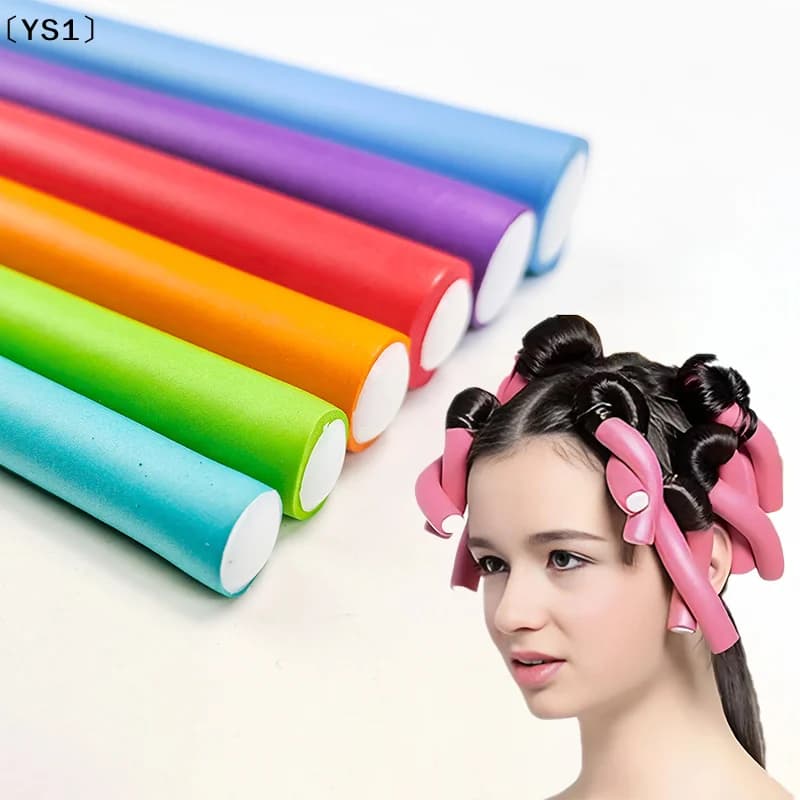 〔YS1〕10 pezzi Bigodini Flessibili per Capelli in Schiuma Morbida, Senza Calore, per Ricci e Onde, Strumenti per lo Styling