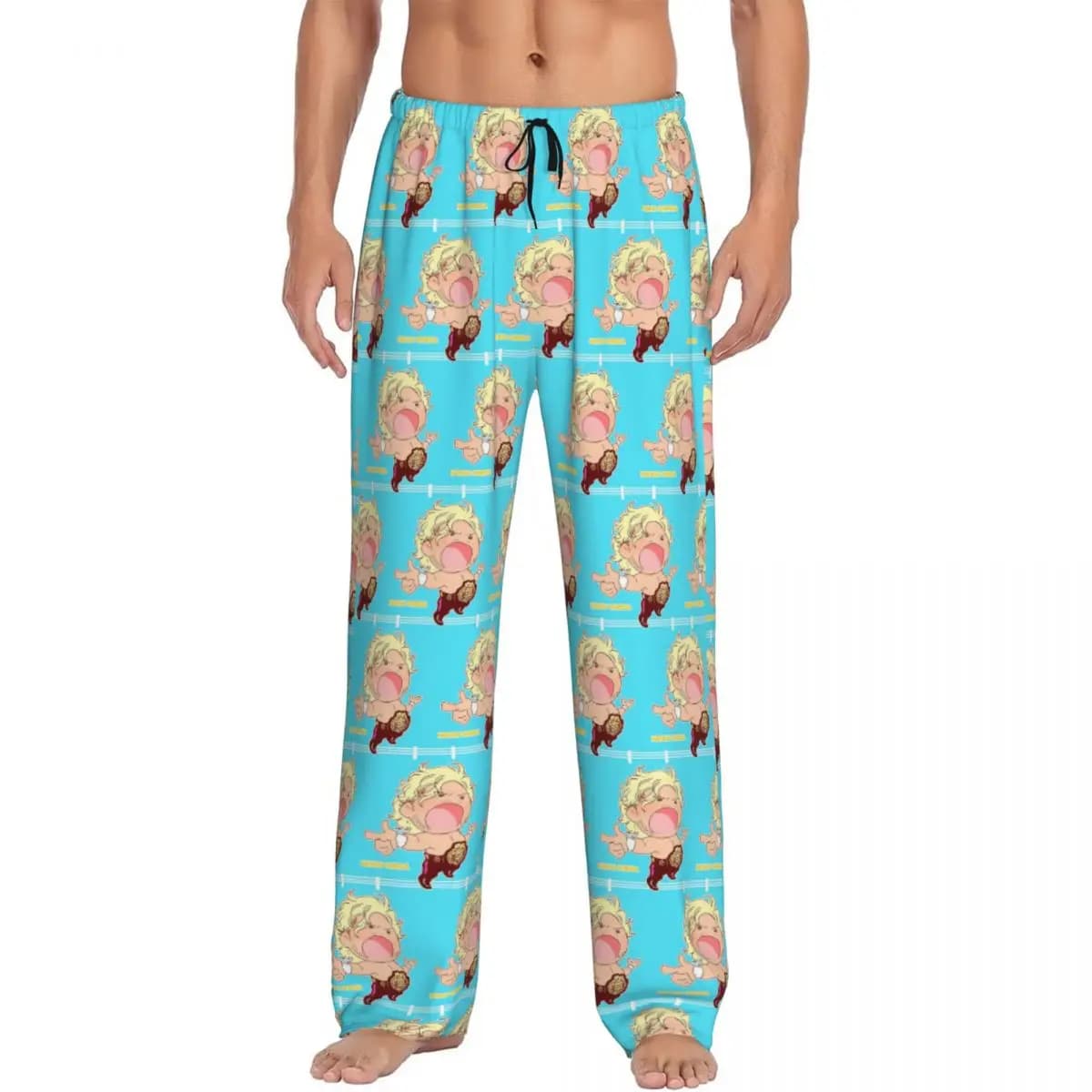 Custom Kenny Omega Kenny The Champ Pajama Pants Men Sleepwear Sleep Lounge Bottoms with Pockets