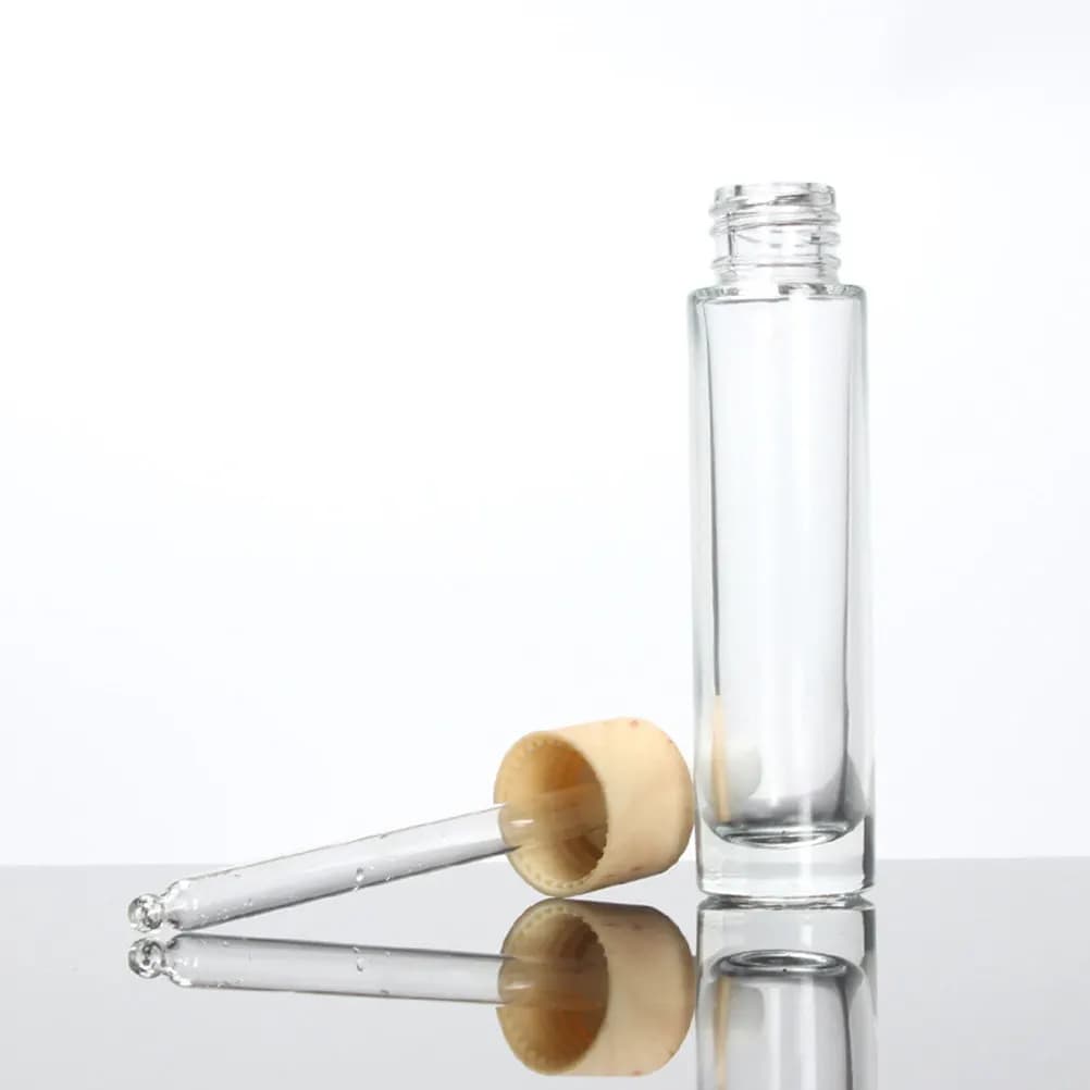 2 flaconi contagocce in vetro premium da 30 ml per bottiglie trasparenti ricaricabili per oli essenziali con contagocce a bulbo in gomma