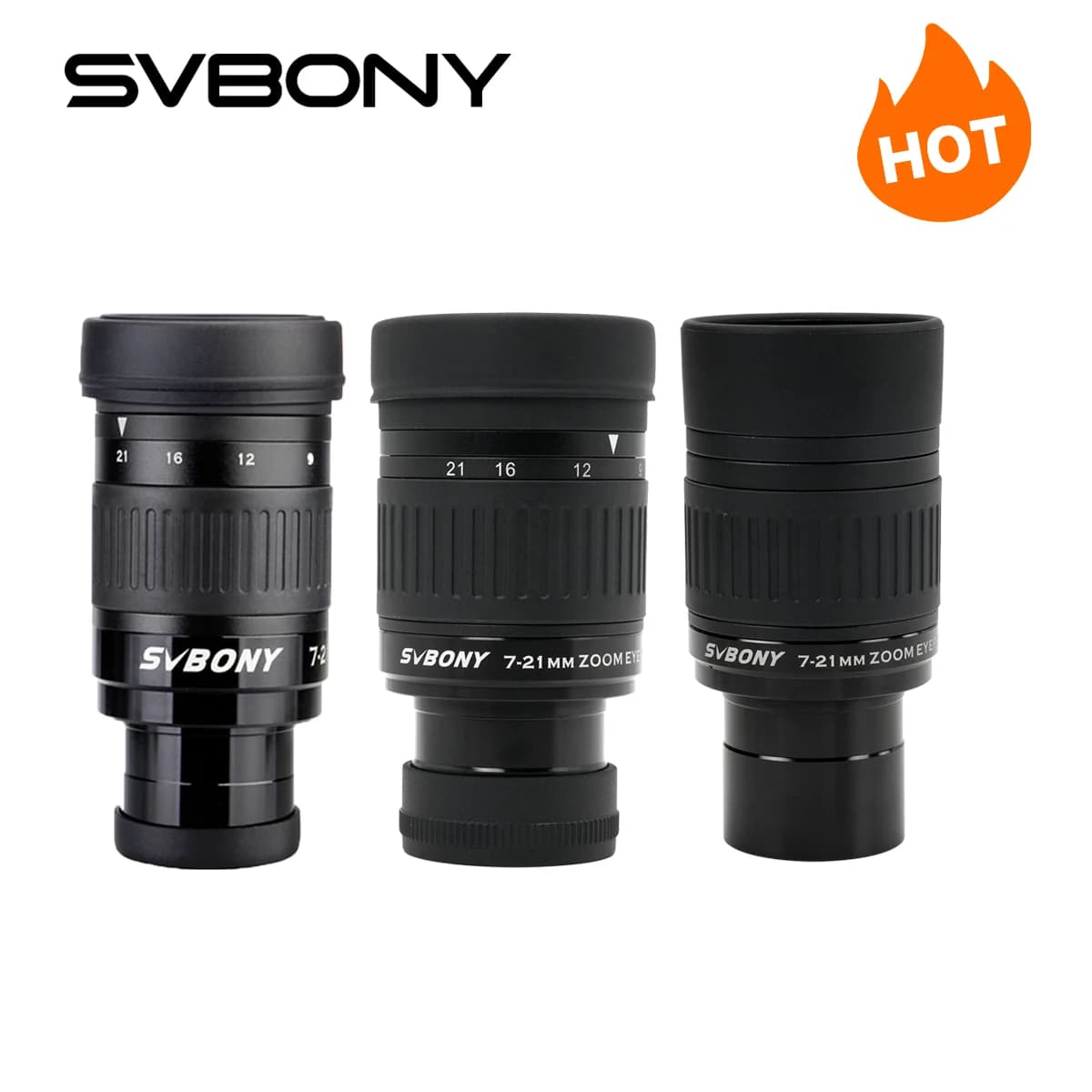Oculare zoom Svbony SV135, oculare per telescopio da 7-21 mm da 1,25 pollici, accessori per telescopio a 6 elementi e 4 gruppi per telescopi astronomici