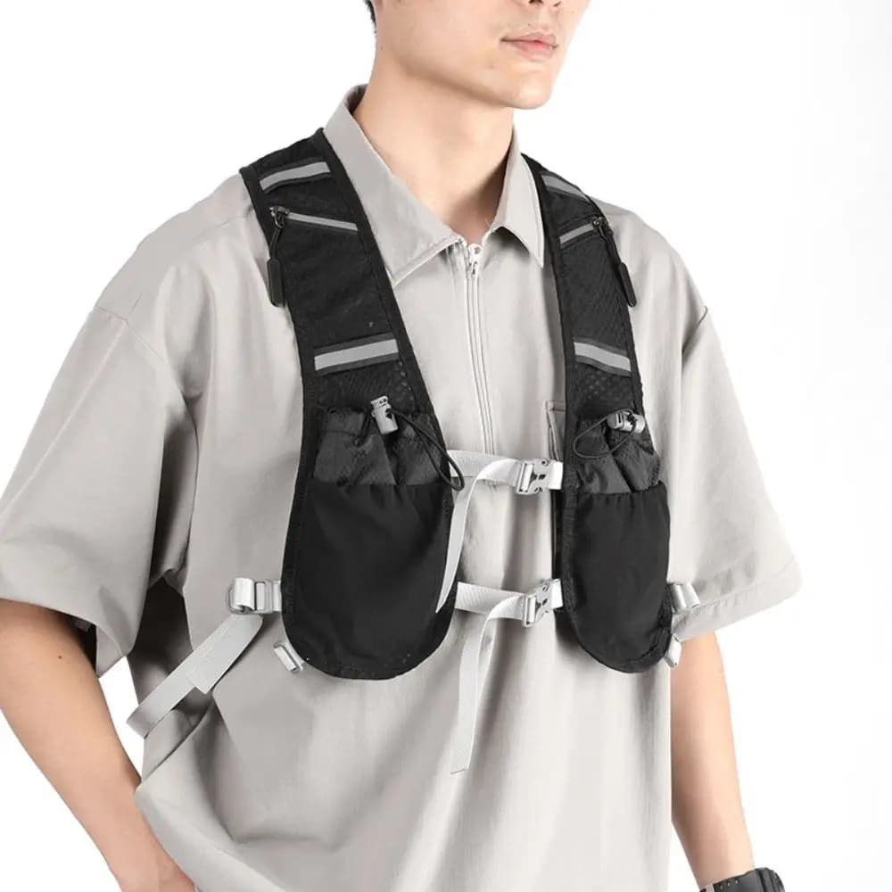Multi-task Running Vest with Hydrating System, Lightweight and Breathable Backpack for Cycling, Unisex Reflective Design, Men's Hiking Waist