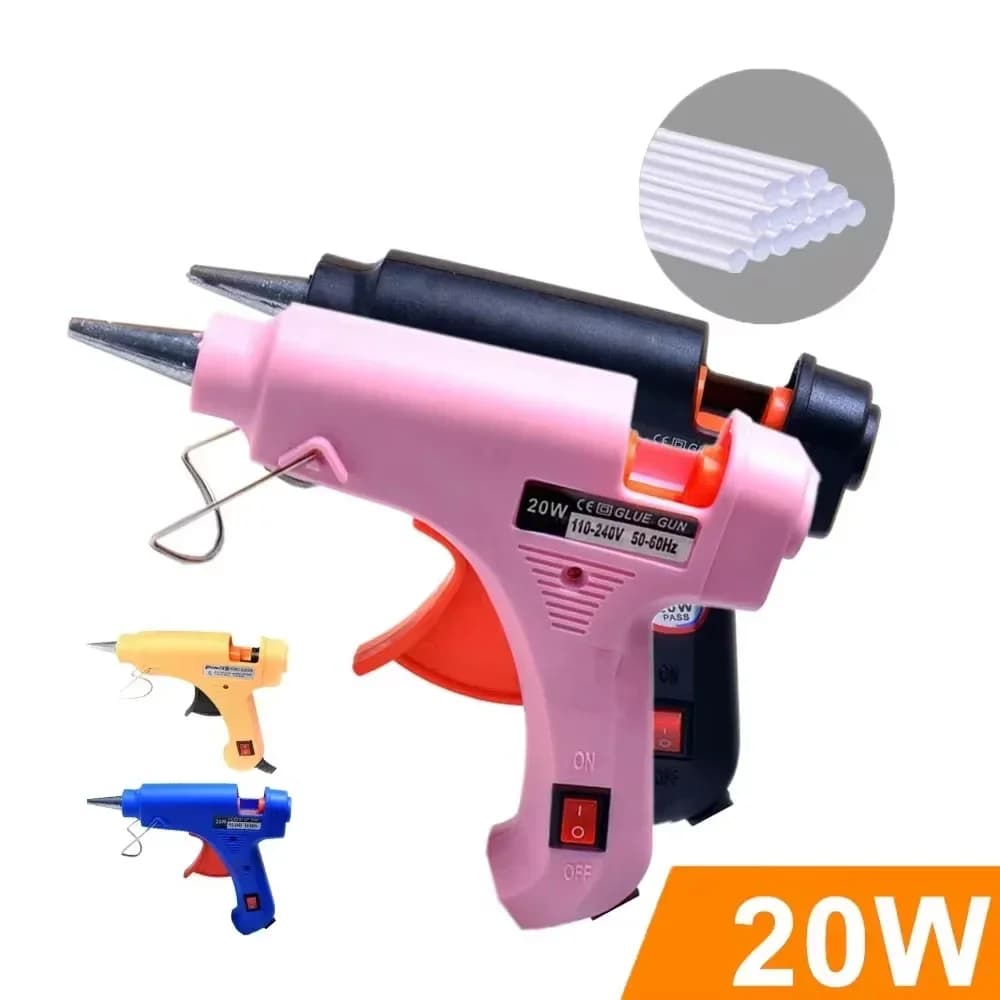 Pistola per colla a caldo Protable 20W EU Stick per colla da 7 mm Mini strumento di riparazione della temperatura di calore elettrico fai-da-te Thermo industriale