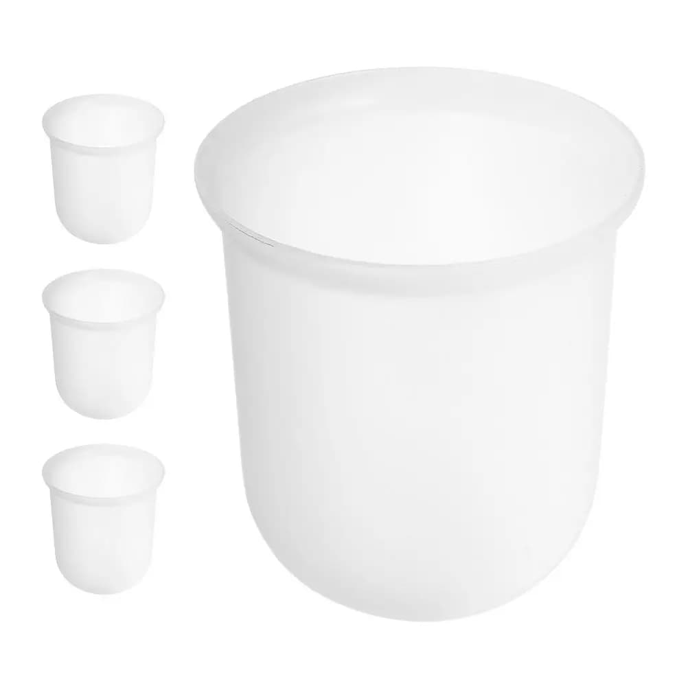 Set di 4 Porta Scovolini WC con Base Rotonda in Plastica ABS, Salvaspazio e Compatto, Strumento per la Pulizia di Casa e Hotel