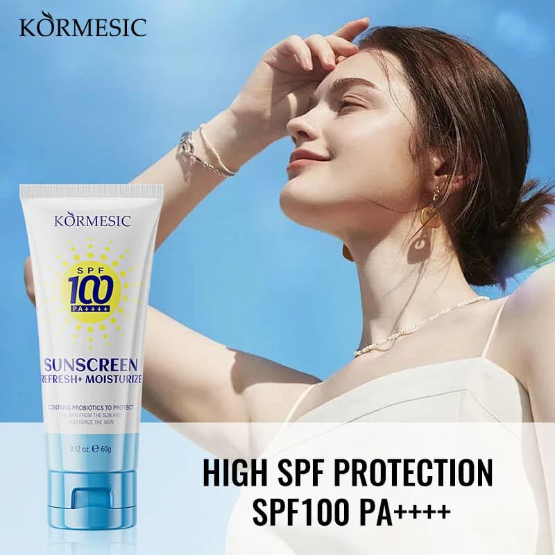 KORMESIC Probiotic Sunscreen SPF100+ PA+++ 60g – Lightweight Non-Greasy Waterproof for Outdoor & Daily