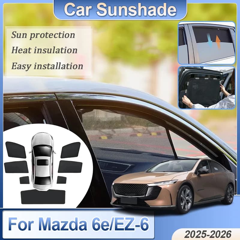 Accessori per Mazda 6e EZ-6 2025 2026 J90A: Tendina Parasole Magnetica Anti-Zanzare, Protezione UV, Tenda Privacy per Finestrino, Parte del Parabrezza
