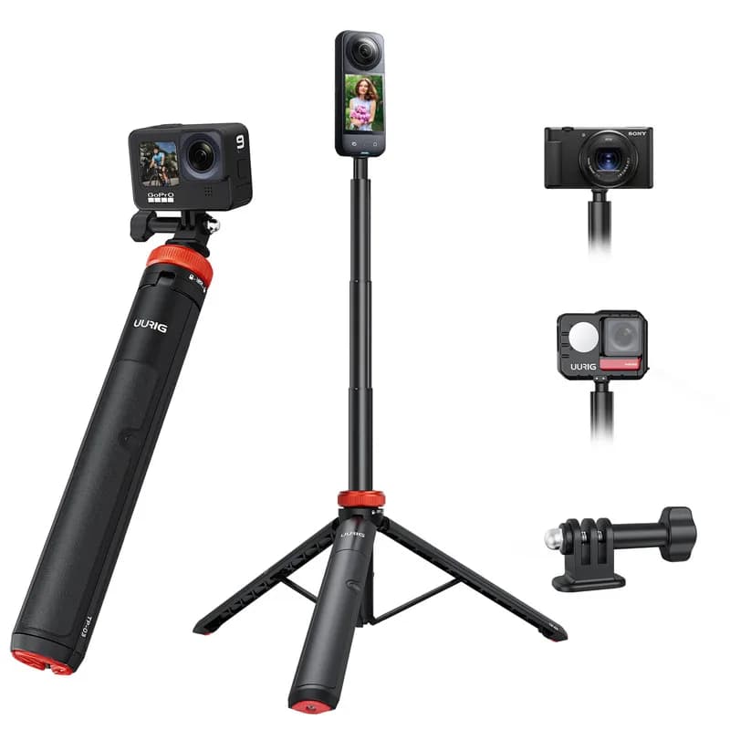 Treppiede in alluminio per selfie stick Mini treppiede Vlog portatile per Go Pro 13 12 11 10 9 8 DJI Osmo Action 3 4 5 Insta 360 X5 X4
