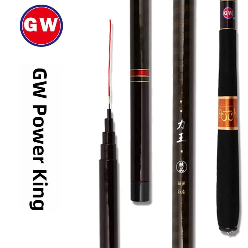 Canna da Pesca in Carbonio Ultra-Leggera e Ultra-Rigida GW King Fisherman, Canna da Pesca a Mano per Grandi Prede, Canna da Pesca Taiwan con 28 Regolazioni