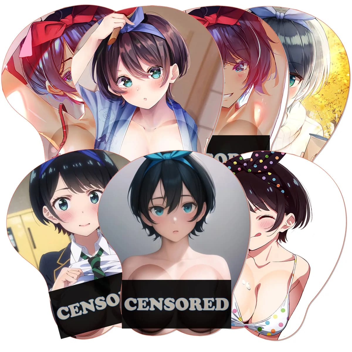 Tappetino per mouse 3D Noleggia una fidanzata Tappetino per mouse Oppai Boob Sarashina Ruka Anime sexy Poggiapolsi in silicone Tappetino per mouse da gioco BULK