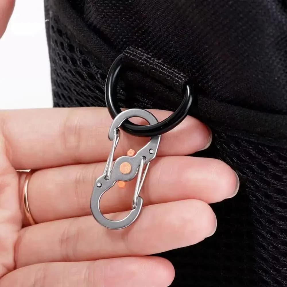 5pcs Camping Buckle With Lock S Type Mini Keychain Hook Anti-Theft Outdoor Camping Backpack Buckle Key-Lock Camping Supplies