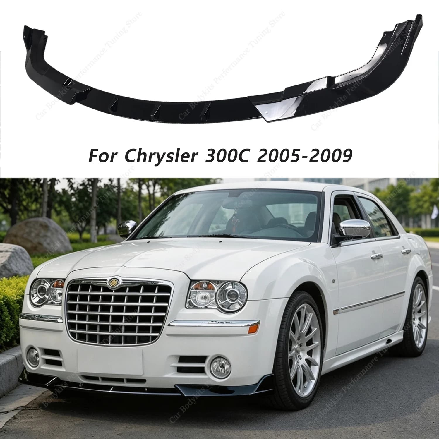 For Chrysler 300C MK1 Sedan/Touring CRD 2005-2010 Gloss Black Front Bumper Lip Spoiler Splitter Diffuser Bodykit Tuning