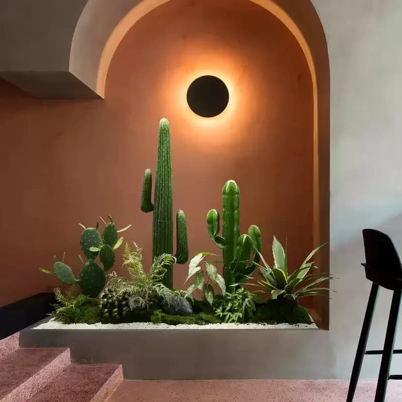 Simulazione Cactus Paesaggistica Piante tropicali sferiche Grande decorazione in vaso per interni
