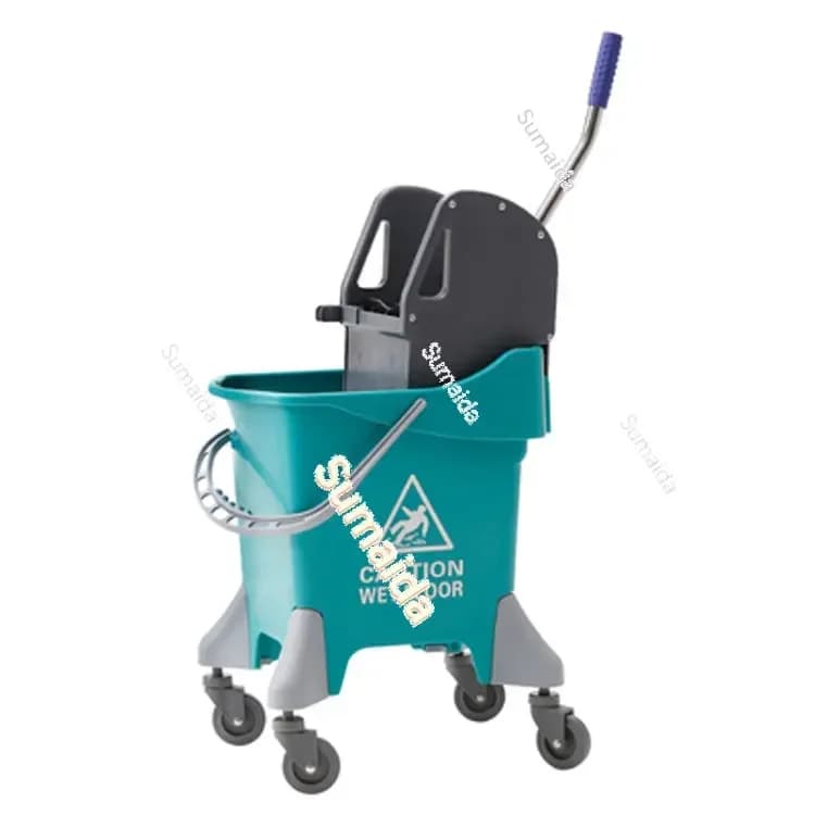 Carrello per Pulizie Commerciale White Cloud con Doppio Secchio e Strizzatore per Mop, per Hotel e Auto