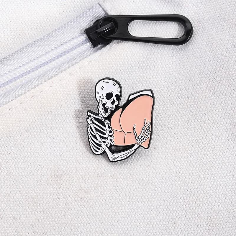 Divertenti Spille Smaltate a Forma di Sedere di Scheletro, Spille Punk a Teschio per Halloween, Distintivi da Bavero, Accessori per Zaini, Gioielli Regalo per Amici