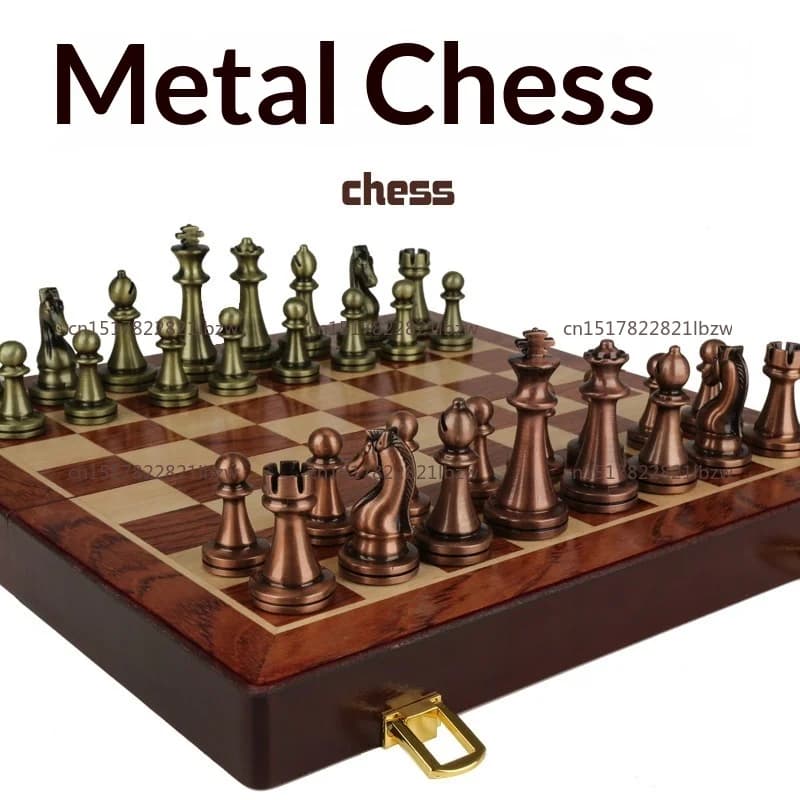 Magnetic Wooden Chess Set for Adults Kids Chess Board with Handmade Pieces, Folding Portable Travel Unique Chess Sets Game for