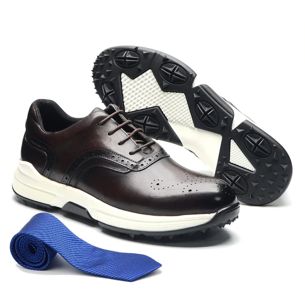 Scarpe casual da esterno da uomo escursionismo erba neve suola antiscivolo scarpe da golf uomo in vera pelle autunno inverno sneakers taglia 38 a 46