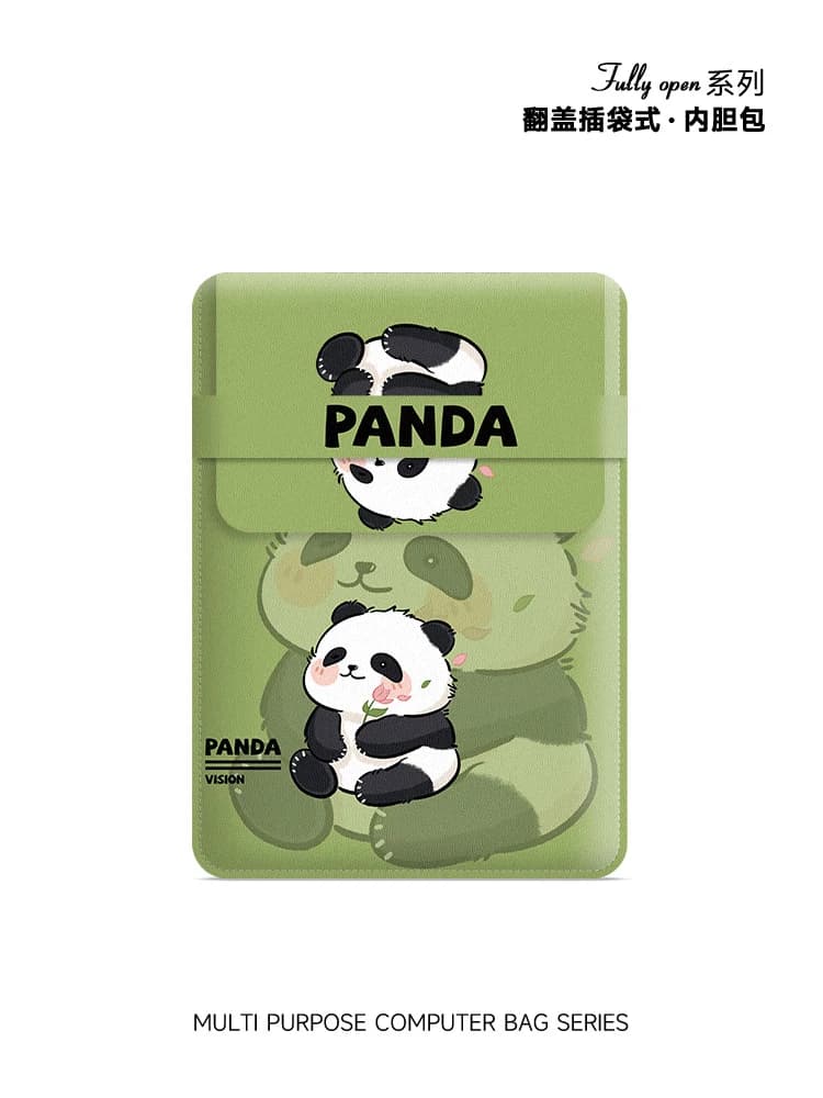 Borsa interna per notebook Flower Panda, femmina non magnetica, adatta per copertura protettiva per tablet PC, borsa interna con copertina ribaltabile