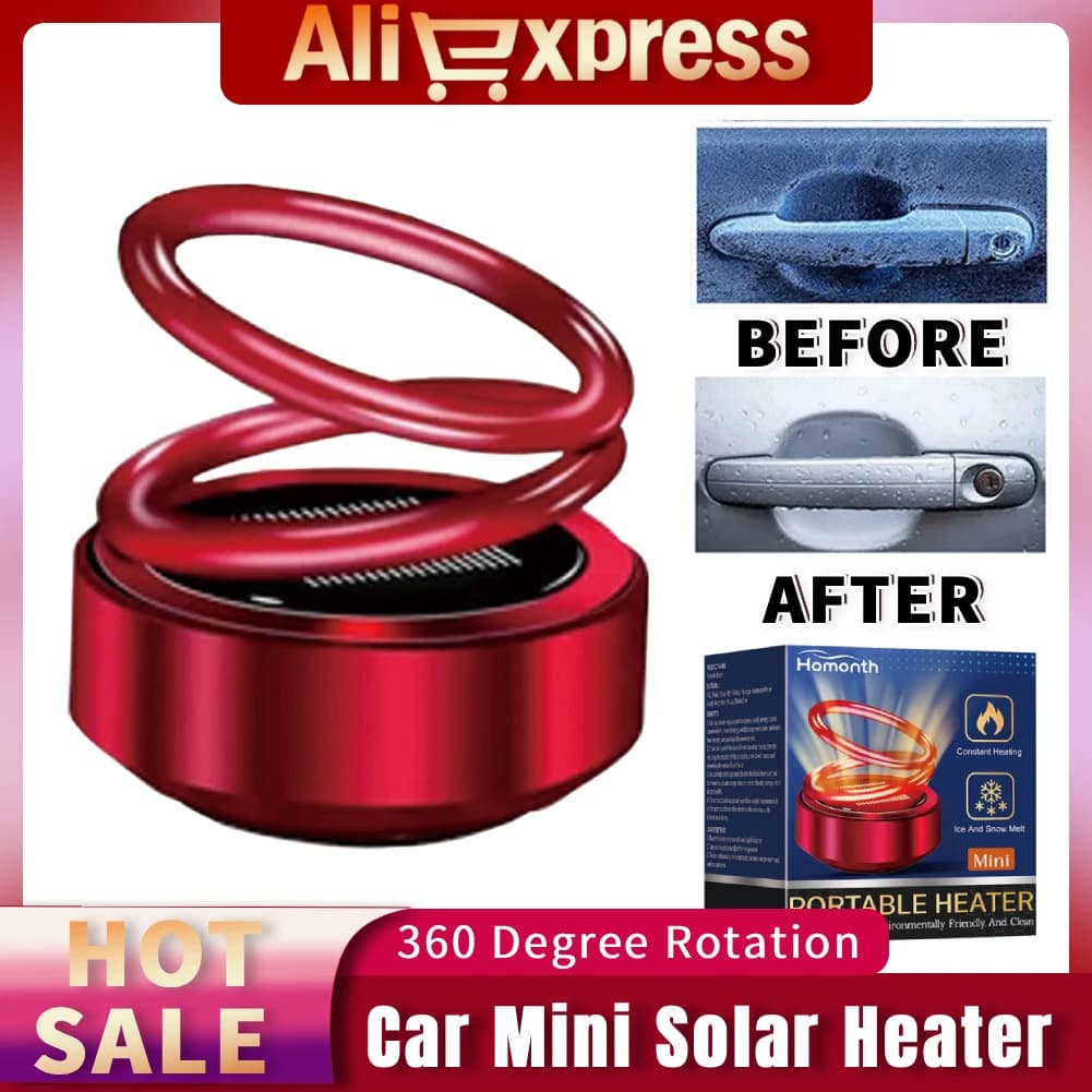 Mini solar heater for car double ring 360 ° Rotation Car windows Defogger Defogger Deodorant for environments Molecular kinetic heating