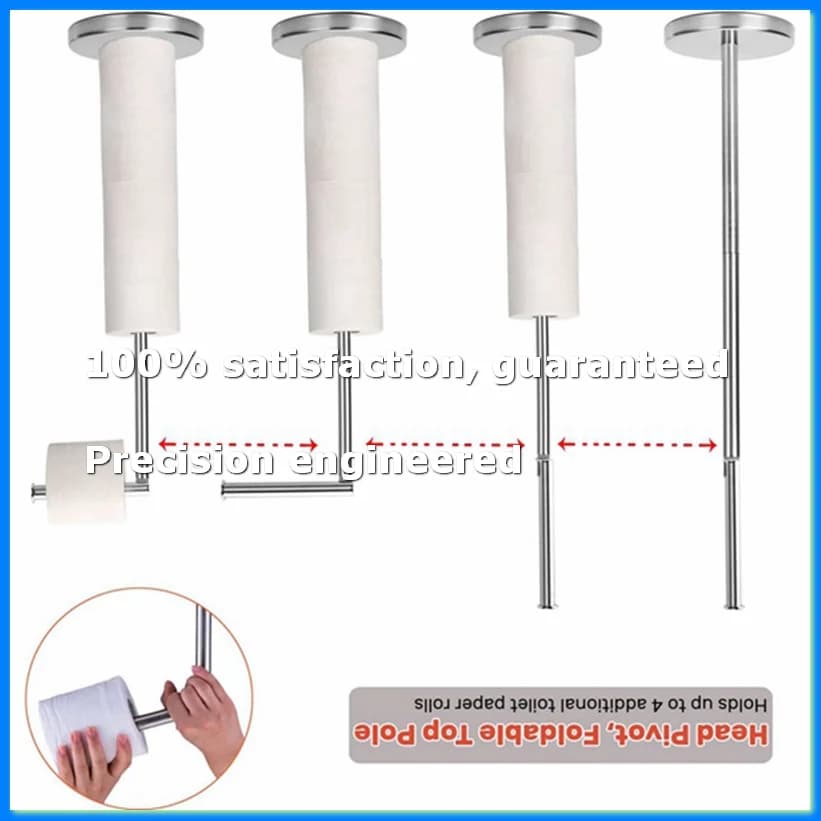 Toilet Paper Holder, Free Standing Toilet Paper Holder Stand with Reserve for 4 Spare Rolls, Sturdy Base-A23R