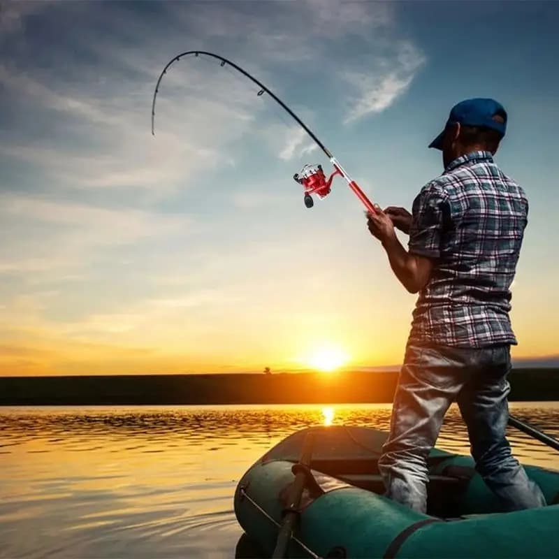 Canna da Pesca Telescopica Mini con Mulinello in Carbonio, Set Portatile Tascabile, Canna da Lancio in Lega di Alluminio Ultraleggera per Pesca a Feeder