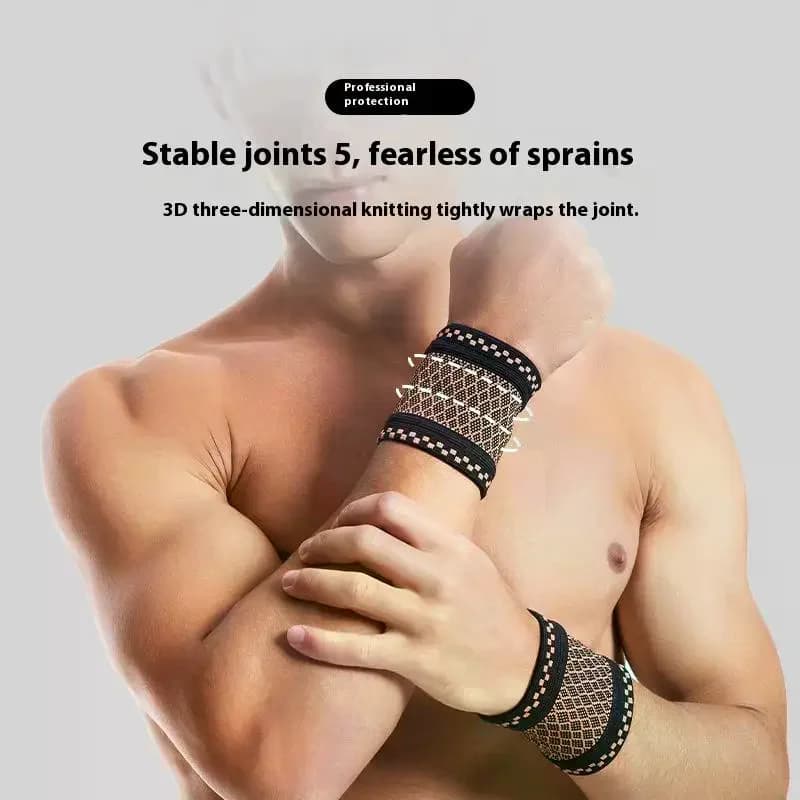 1 paio di protezioni per il polso per sport fitness tutore per il polso protezione per il polso supporti per il polso a compressione elastica lavorata a maglia per uomo donna