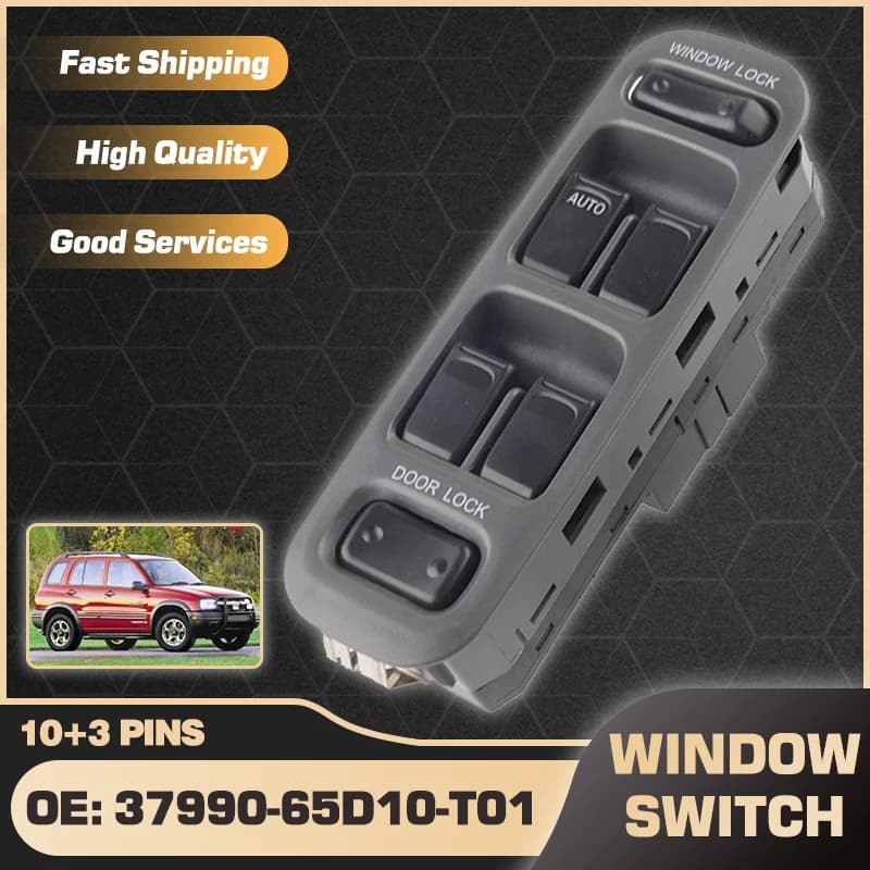 Pulsante interruttore alzacristallo elettrico principale per Chevrolet Tracker MK2 Grand Vitara Suzuki Escudo Grand Vitara 1999-2004 37990-65D10-T01