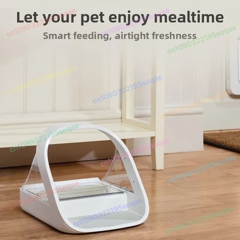 Ciotola Automatica Intelligente per Gatti con Riconoscimento Chip, Dispenser di Cibo Umido Multifunzione, Controllo Insetti, per Interni
