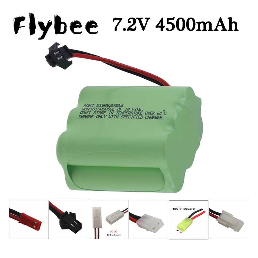 Batteria da 7.2 V per RC Modello di Barca Auto Giocattolo Elettrico Serbatoio 7.2 V 4500 mah Ni-MH AA Batteria NiMH Batterie Pack SM JST EL-2P L6.2-2P spina