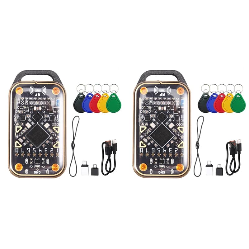 【ELEVATE LIFE】 2X Emulatore di carte ultra intelligenti Chameleon Lettore di chip intelligenti RFID + 5XUID Portachiavi 125K 13,56M Decodifica scheda NFC Duplicato