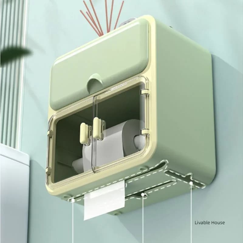 Porta carta igienica da bagno scaffale per profumo cassetto in plastica per wc impermeabile scatola di carta scatola di immagazzinaggio per assorbenti igienici a parete