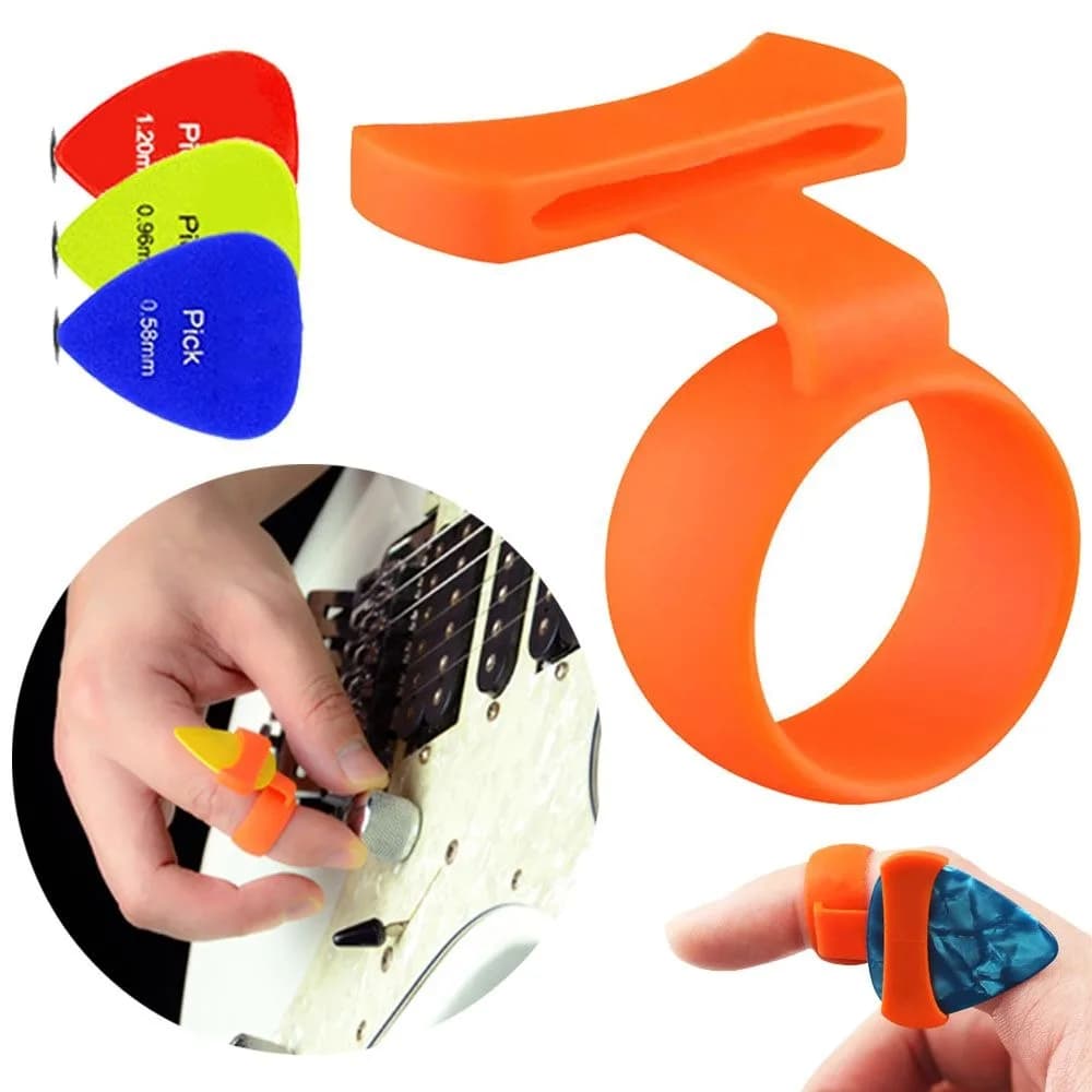 Strumento Ausiliario Antiscivolo per Chitarra, Custodia per Chitarra, Porta Plettri, Ditali per Chitarra, Plettri, Copridita