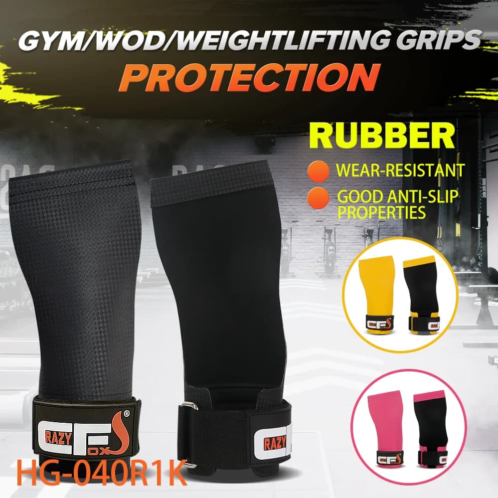 Rubber Chalk Free Weight Lifting Grips Heavy Duty Straps Alternative Power Lifting Hooks for Deadlift Wrist Support Calleras