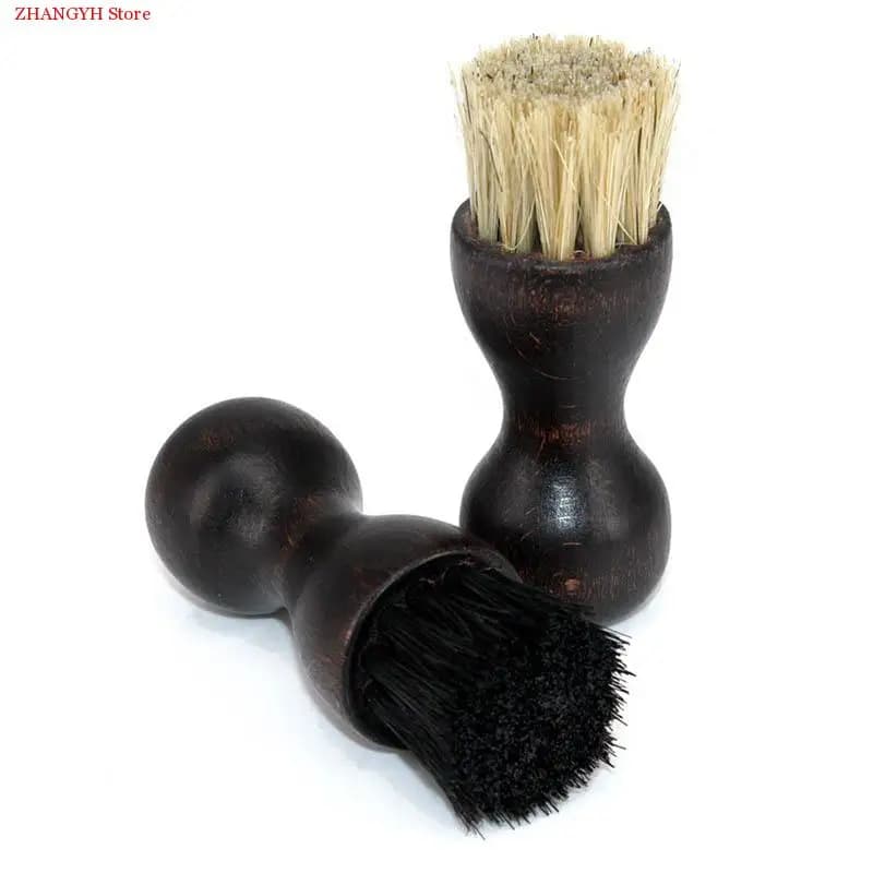 Forniture per scarpe in pelle spazzola per lucidatura scarpe per stivali portatili spazzola manico in legno strumento per la pulizia della casa 1 PC Mini spazzole per setole di maiale
