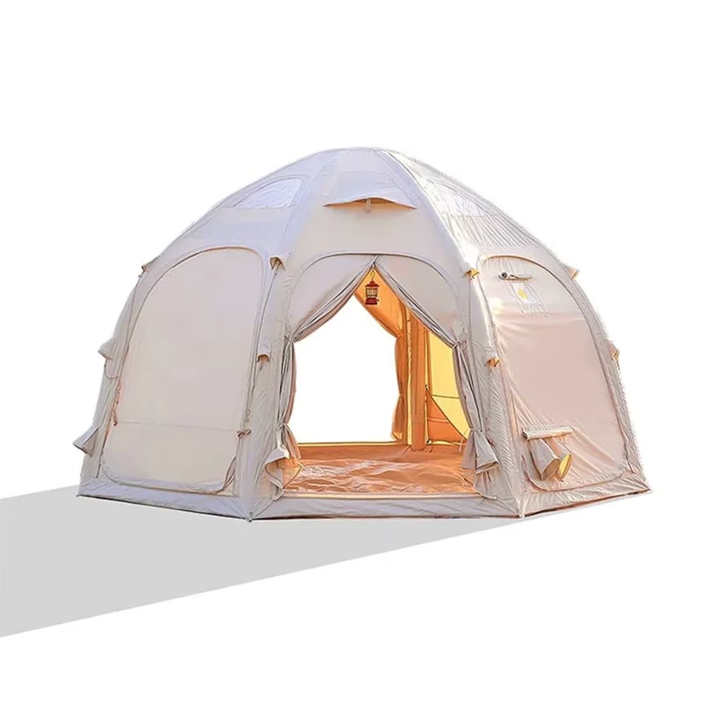 Tende d'aria per riparo gonfiabile con tubo in PVC robusto e di grandi dimensioni per famiglie in stile palazzo rotondo, campeggio all'aperto