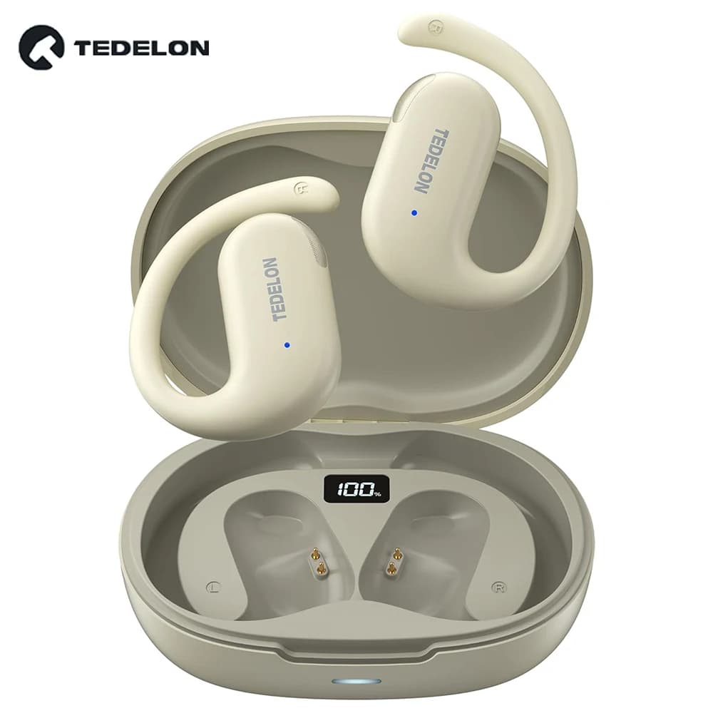 Tedelon F9 Auricolari aperti Cuffie senza fili OWS Auricolari Bluetooth 5.4 Suono HiFi Auricolare Bluetooth TWS per ciclismo Corsa