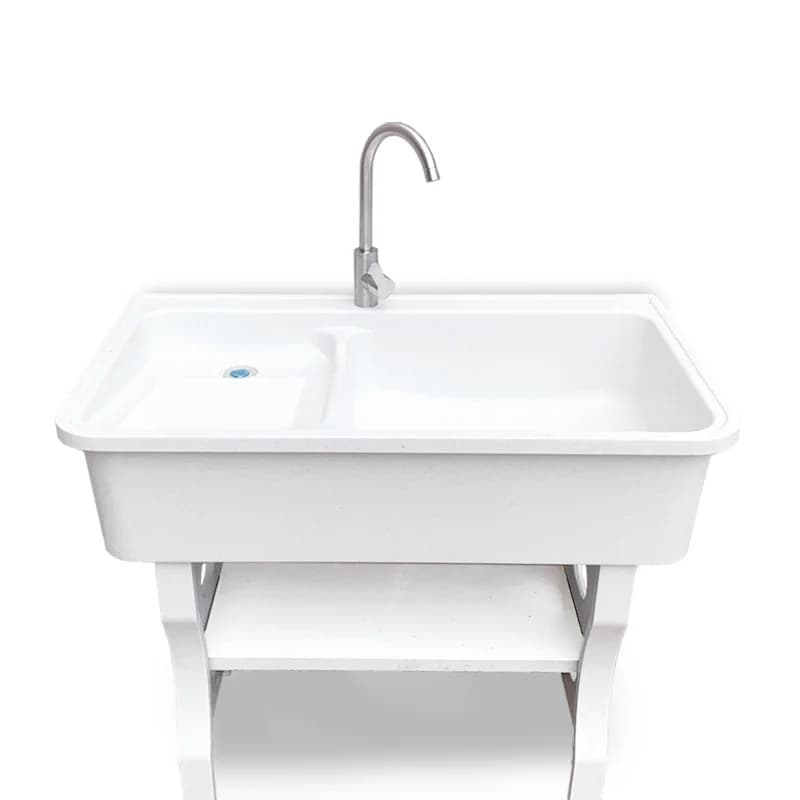 Quartz stone laundry pool with rubbing board outdoor balcony