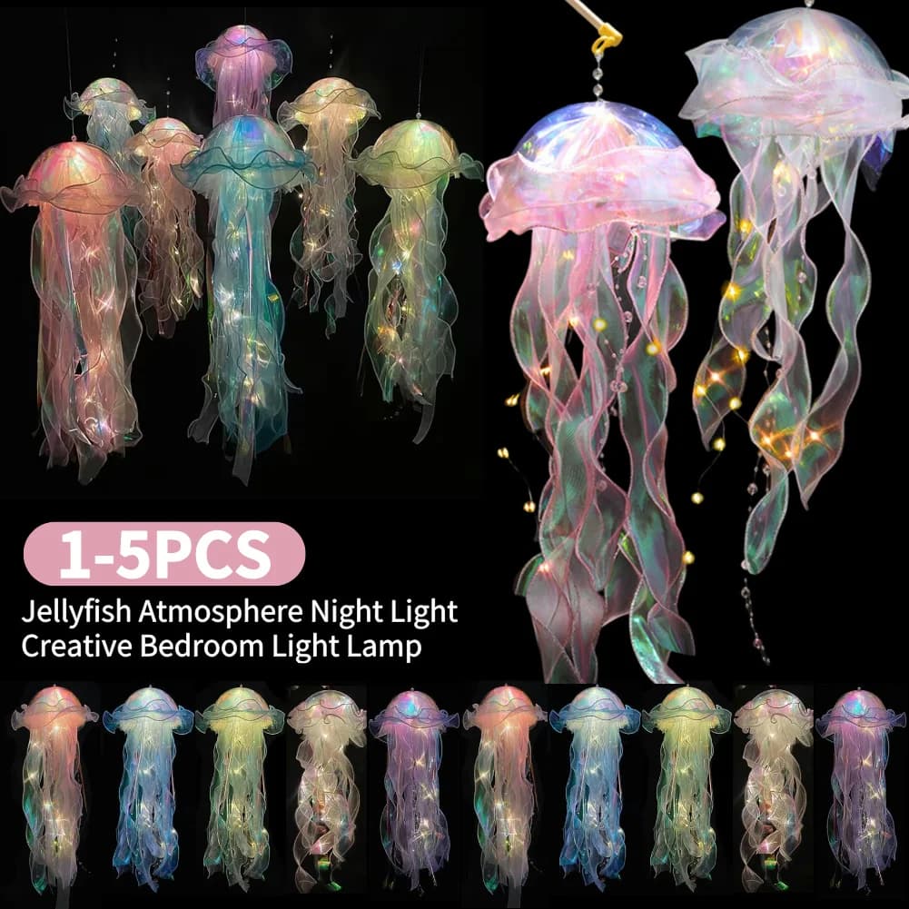 Lampada medusa a LED colorata sirena fai da te medusa luce tenuto in mano lanterna luminosa ragazze festa di compleanno decorazione di nozze luce notturna