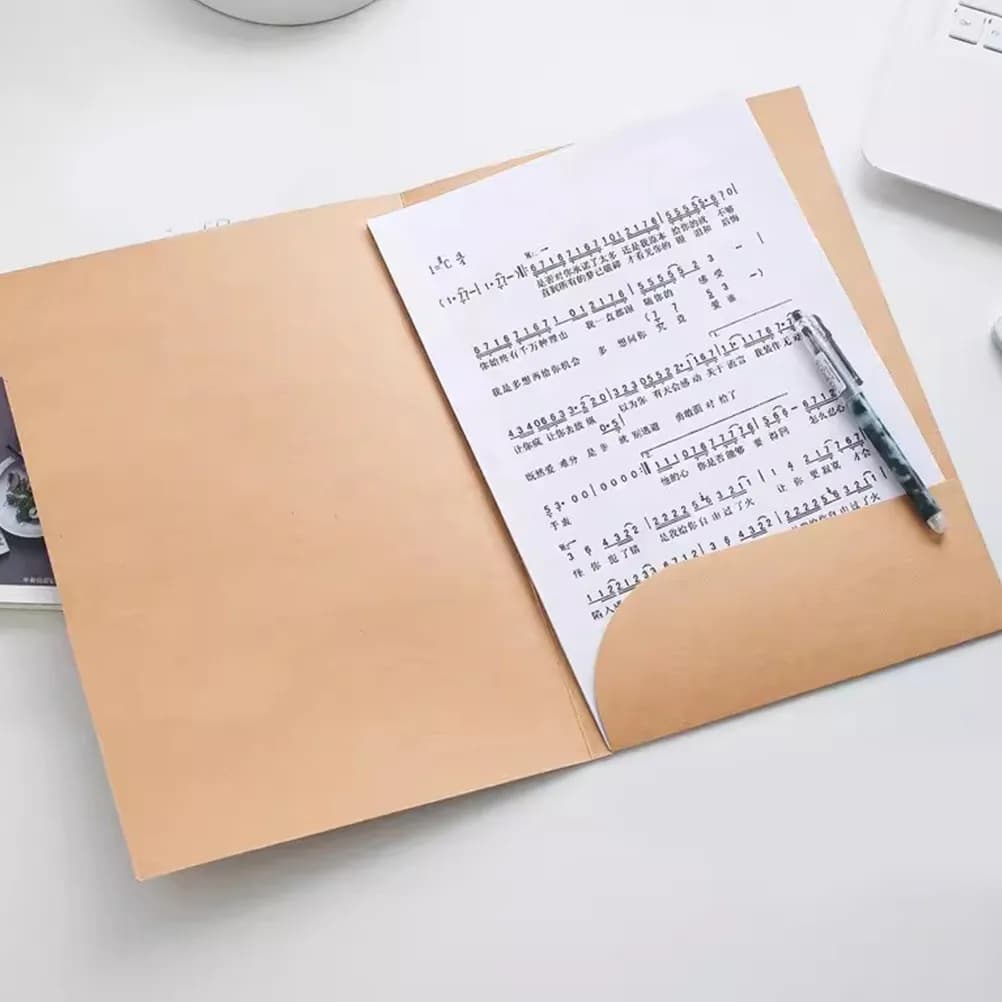 10 Pezzi Cartelle Portadocumenti in Carta Kraft A4, Cartella Portadocumenti Bifold con Tasca Singola, Organizzatore Documenti per Ufficio