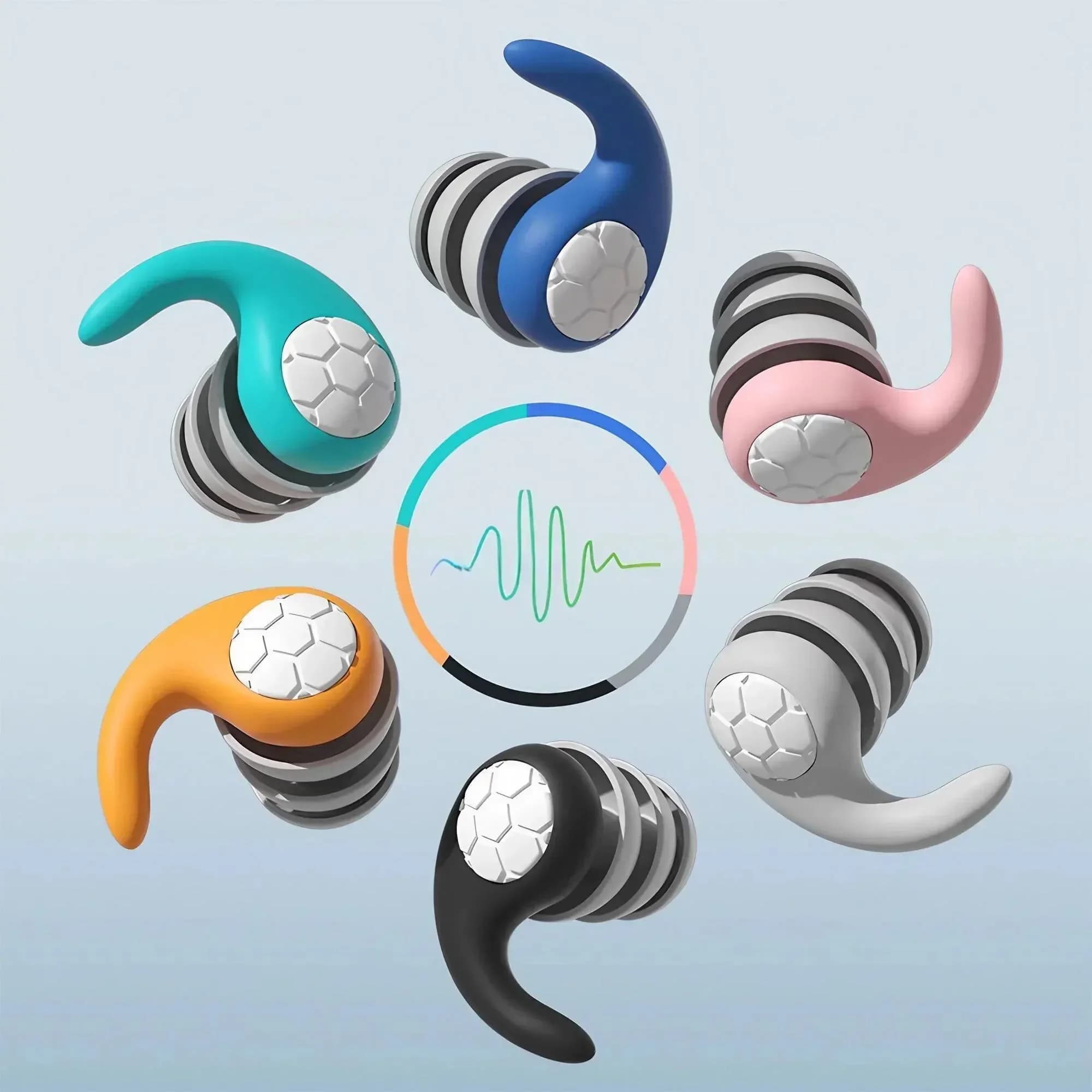 1 pair of soft silicone ear plugs: noise cancellation, waterproof, comfortable fit, to sleep, swim, create a quiet environment