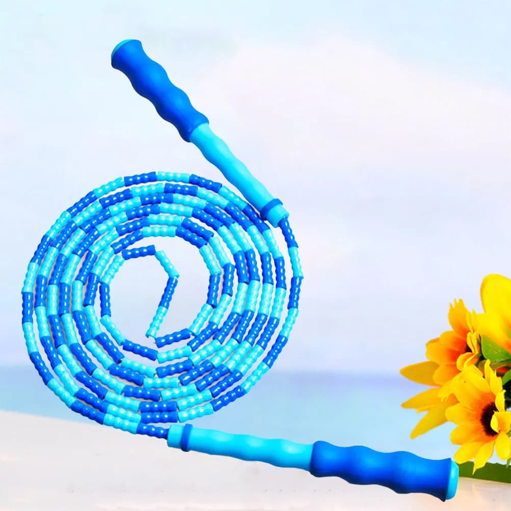 Bamboo Skipping Rope Cartoon Beaded Segment Easy Adjust Jump Rope for Men Women Lightweight Fitness Cable Workout Training