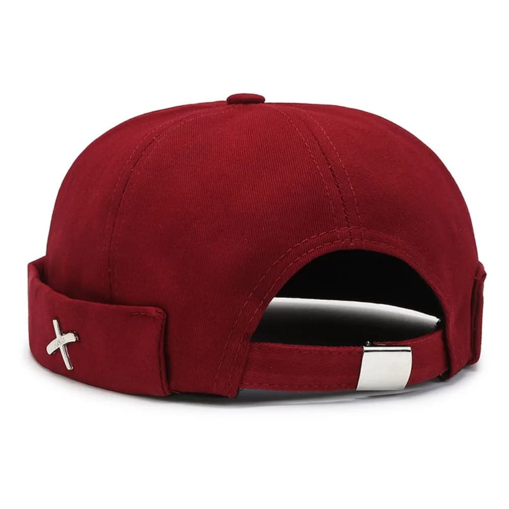 Cappello Beanie Vintage alla Moda a Cupola, Stile Hip Hop, con Logo X in Metallo, Senza Visiera, Tinta Unita, Morbido, per Esterni