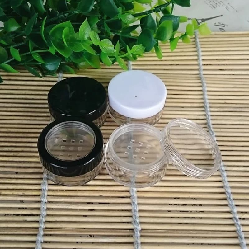 2G plastic jar with tin sieve, umbrella container, faucet case, lip balm, nail gel, make-up, cosmetic packing