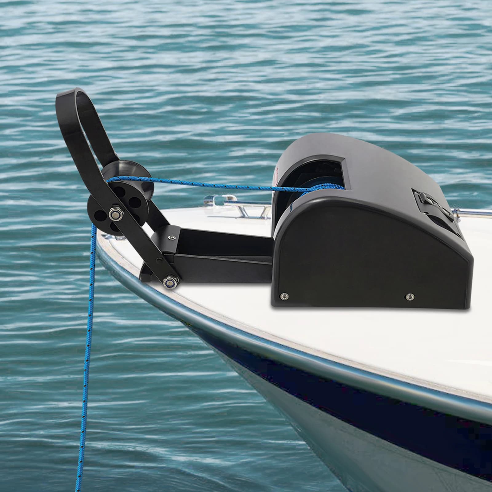 [Verricello elettrico per ancoraggio marino per barche] Verricello elettrico per barche in acciaio inossidabile da 12 V - Carico massimo di 35 libbre ad alta efficienza a risparmio energetico