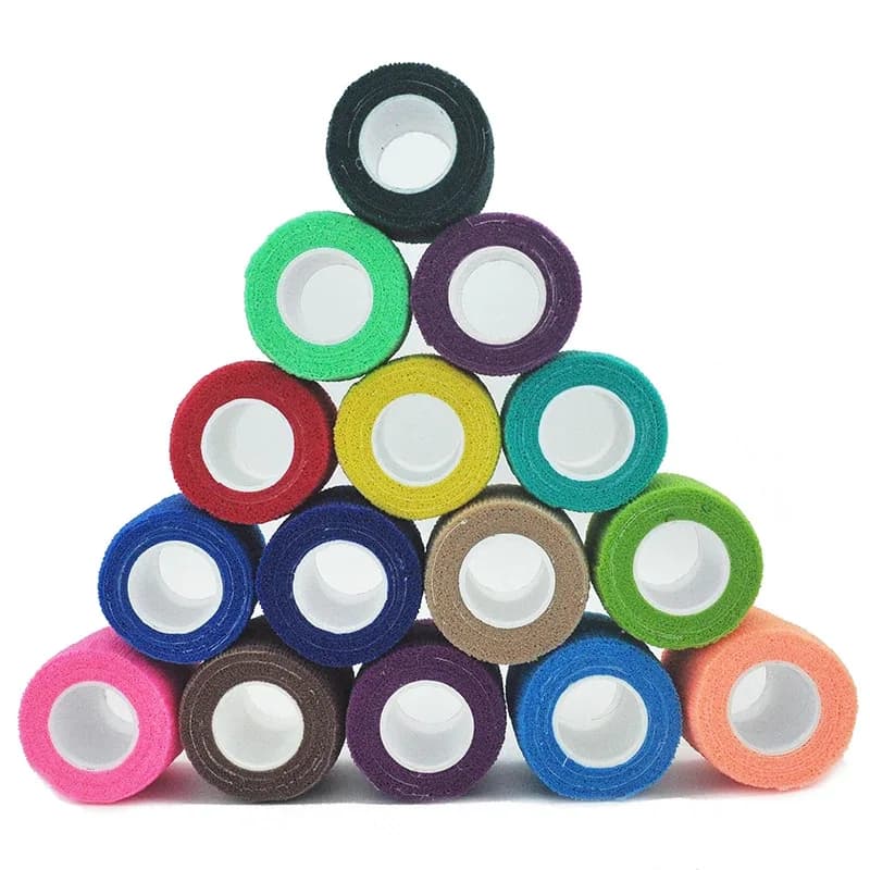 Benda elastica autoadesiva colorata per sport, 1/6 pezzi, avvolta con ginocchiere in plastica elastica per dita, caviglie, palmi, spalle