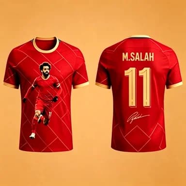 M.SALAH 3D Print Kids Football Fan Jersey - 2026 Fashionable Quick-Dry Breathable Sports Shirt for Training and Casual Wear